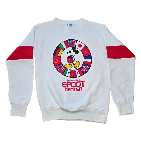 Disney Sweaters - Vintage 1982 Disney World Epcot Center Raglan Sweatshirt Sz Small USA Made 80s